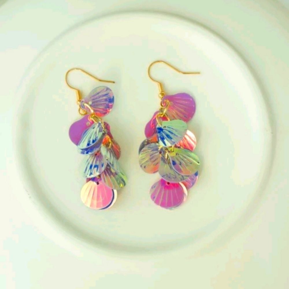 Pearlescent Shell Drop Earrings